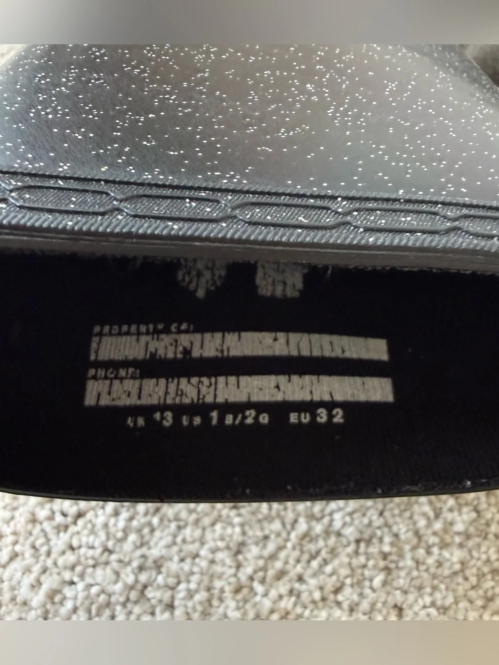 Hunter Kids Original Glitter Boots Black Mid Calf Rain Boots US Size 2 Girls